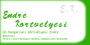 endre kortvelyesi business card